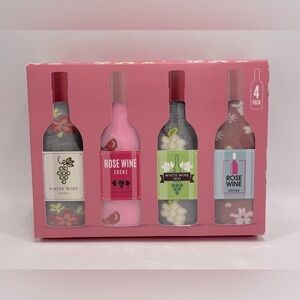 Orrsum Sock Co Wine Lover Socks 4 pack Size 5-9 Pink Rose Grapes Gray Gift Set